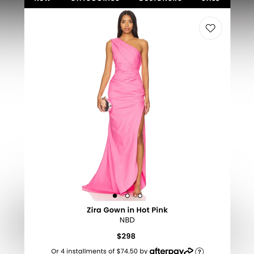NBD pink one shoulder dress size M
